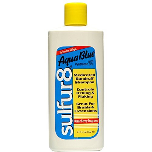 Sulfur 8 Aqua Blue Medicated Dandruff Shampoo – Pyrithione Zinc Anti-Dandruff Formula, Refreshing Berry Scent, 7.5 oz - görsel 1