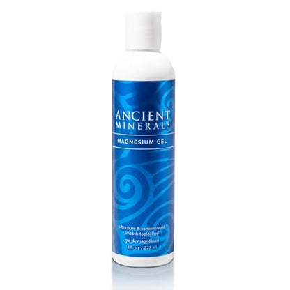 Ancient Minerals Magnesium Gel - Pure Zechstein Magnesium Chloride - 8 oz for Topical Massage & Skin Application Avelisse