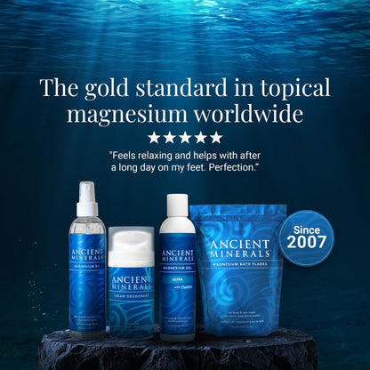 Ancient Minerals Magnesium Gel - Pure Zechstein Magnesium Chloride - 8 oz for Topical Massage & Skin Application Avelisse