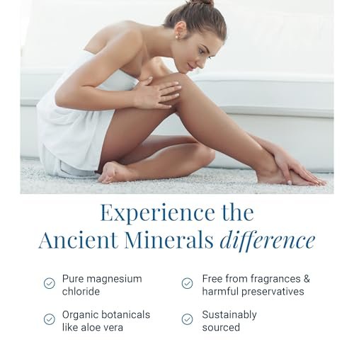Ancient Minerals Magnesium Gel - Pure Zechstein Magnesium Chloride - 8 oz for Topical Massage & Skin Application Avelisse