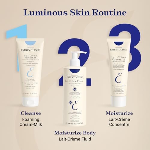 Embryolisse Foaming Cream Milk Hydrating Cleanser for Face and Body, Soap-Free Vegan Formula, 6.76 Fl Oz Avelisse