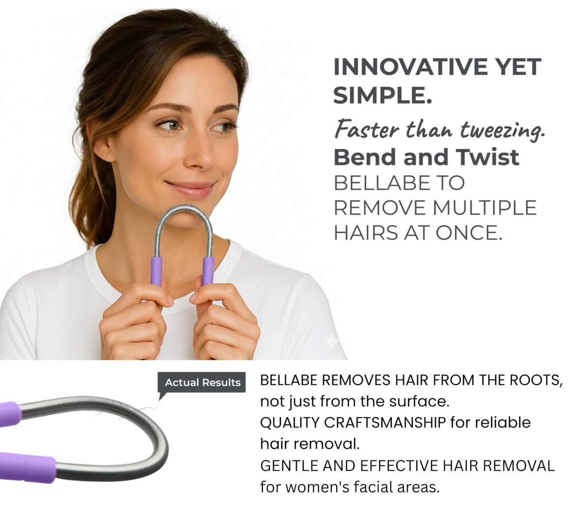 Bellabe Facial Hair Remover for Women – Gentle Spring Hair Removal Tool for Face & Chin, Made in USA - görsel 5