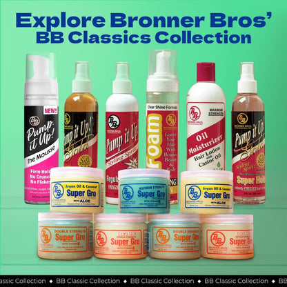 Bronner Bros BB Super Gro Max Maximum Strength Hair Dress & Scalp Treatment, Moisturizing Grease for Dry Scalp & Breakage Support, with Coconut Oil, Vitamins, Sage & Sulfur, For All Hair Types, 6 oz