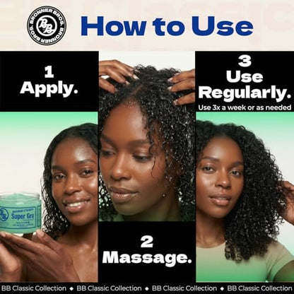 Bronner Bros BB Super Gro Max Maximum Strength Hair Dress & Scalp Treatment, Moisturizing Grease for Dry Scalp & Breakage Support, with Coconut Oil, Vitamins, Sage & Sulfur, For All Hair Types, 6 oz