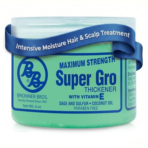 Bronner Bros BB Super Gro Max Maximum Strength Hair Dress & Scalp Treatment, Moisturizing Grease for Dry Scalp & Breakage Support, with Coconut Oil, Vitamins, Sage & Sulfur, For All Hair Types, 6 oz - görsel 2