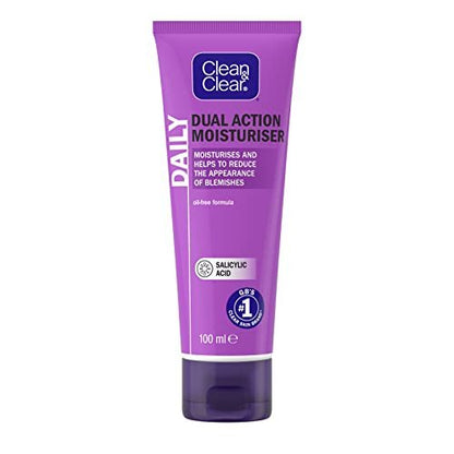 Clean & Clear Dual Action Moisturizer - Oil-Free Daily Face Moisturizer for Acne-Prone Skin, 3.38 fl oz Avelisse