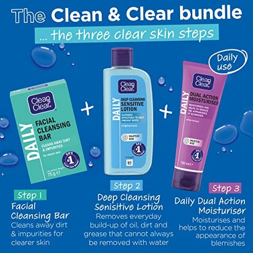 Clean & Clear Dual Action Moisturizer - Oil-Free Daily Face Moisturizer for Acne-Prone Skin, 3.38 fl oz Avelisse