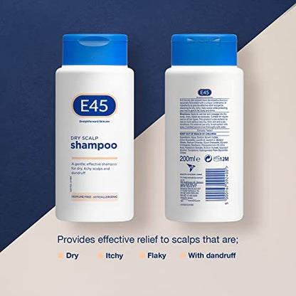 E45 Dermatological Dry Scalp Shampoo 200ml – Soothing Relief for Sensitive Scalps Avelisse