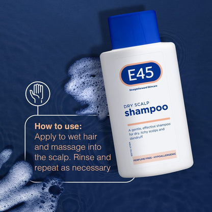 E45 Dermatological Dry Scalp Shampoo 200ml – Soothing Relief for Sensitive Scalps Avelisse