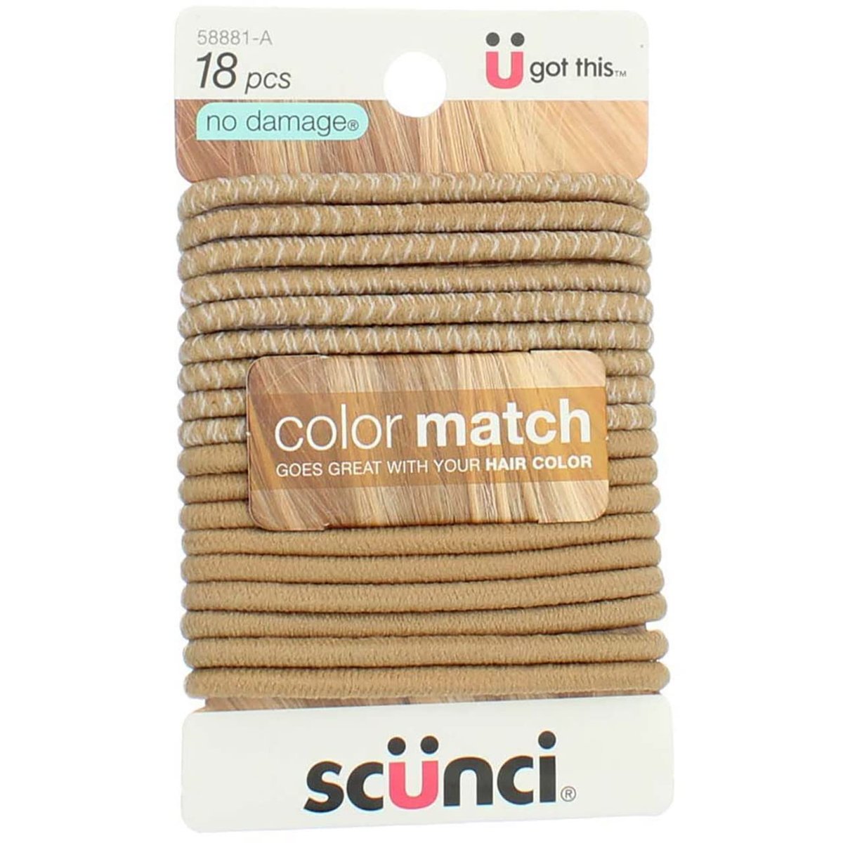 Scunci Beautiful Blends Hair Ties - 18 Count, Gentle Elastic Ponytail Holders for All Hair Types - görsel 1