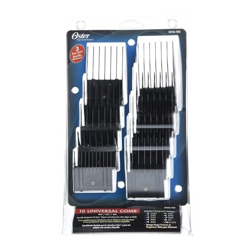 Oster Professional Universal Combs Pouch Set - 10 Piece Clipper Comb Guide Kit Avelisse