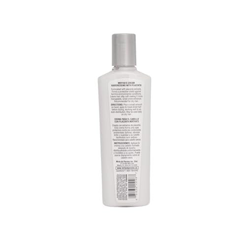 Mirta De Perales Cream Hairdressing with Placenta for Dry, Dull & Frizz-Prone Hair - Daily Styling Cream with Soy Placenta Extract & Mineral Oil - Restores Softness, Shine, Smoothness & Protection (8 oz) Avelisse