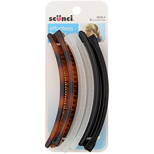 Scunci 5-Inch Banana Combs – Assorted Colors, 6-Piece Pack (1 Pack) for Hair Styling - görsel 7