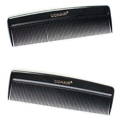 Conair Tooth Pocket Comb - Black, 2 Count - Travel Size Hair Comb for On-the-Go Styling - görsel 1