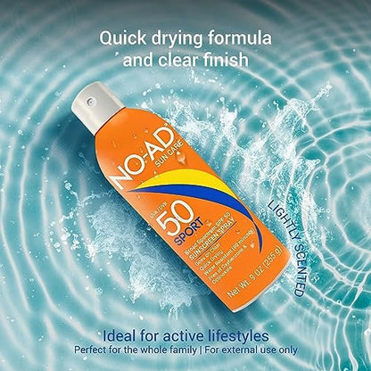 NO-AD Sport Sunscreen Lotion, SPF 50, 16 oz - High Protection for Active Lifestyles Avelisse
