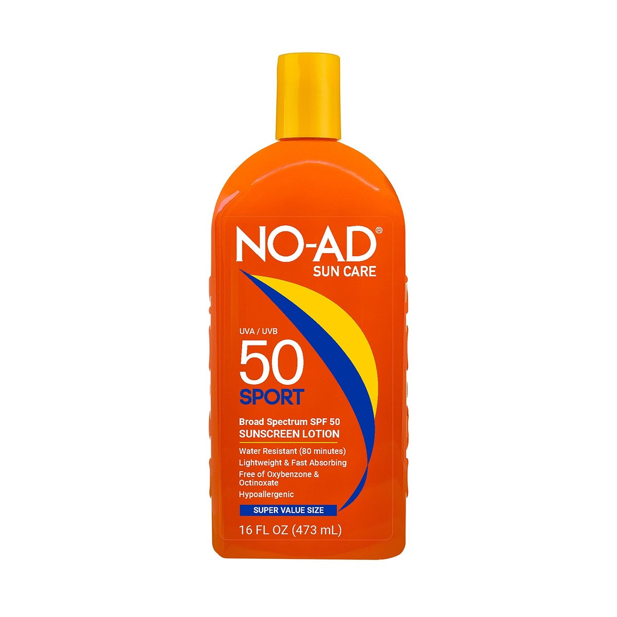 NO-AD Sport Sunscreen Lotion, SPF 50, 16 oz - High Protection for Active Lifestyles Avelisse