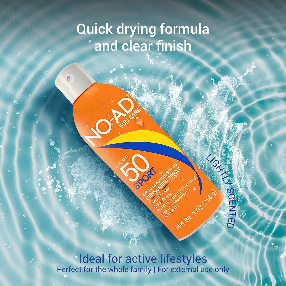 NO-AD Sport Sunscreen Lotion, SPF 50, 16 oz - High Protection for Active Lifestyles Avelisse