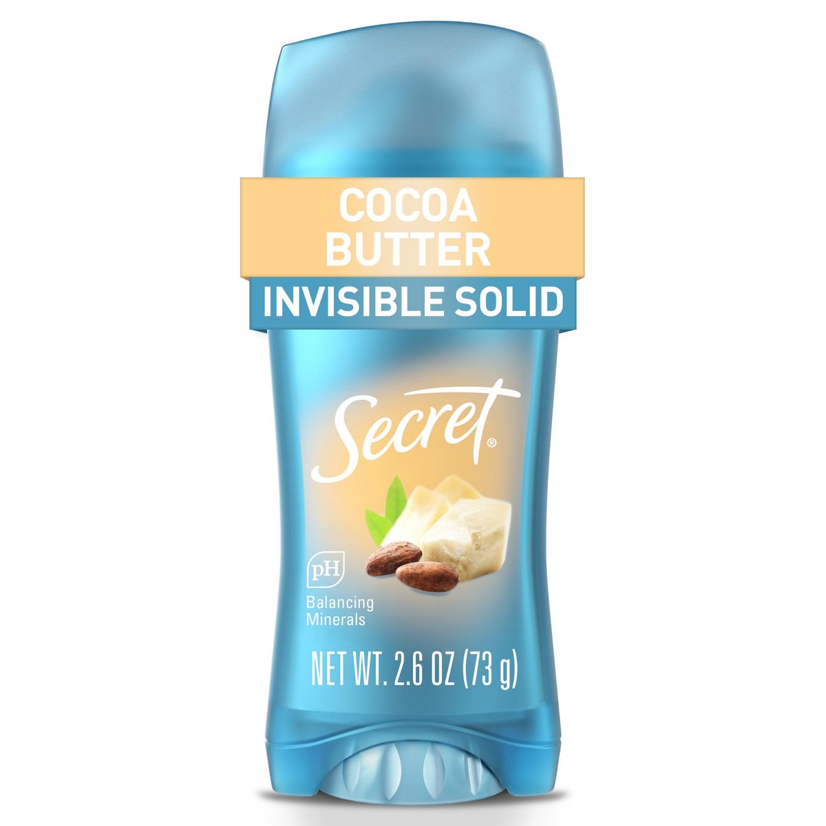 Secret Fresh Antiperspirant Deodorant for Women, 72hr Breathable Sweat & Odor Protection, Instant Freshness & Gentle, PH Balancing Minerals, Invisible Solid, Cocoa Butter Scent, 2.6 oz - görsel 1