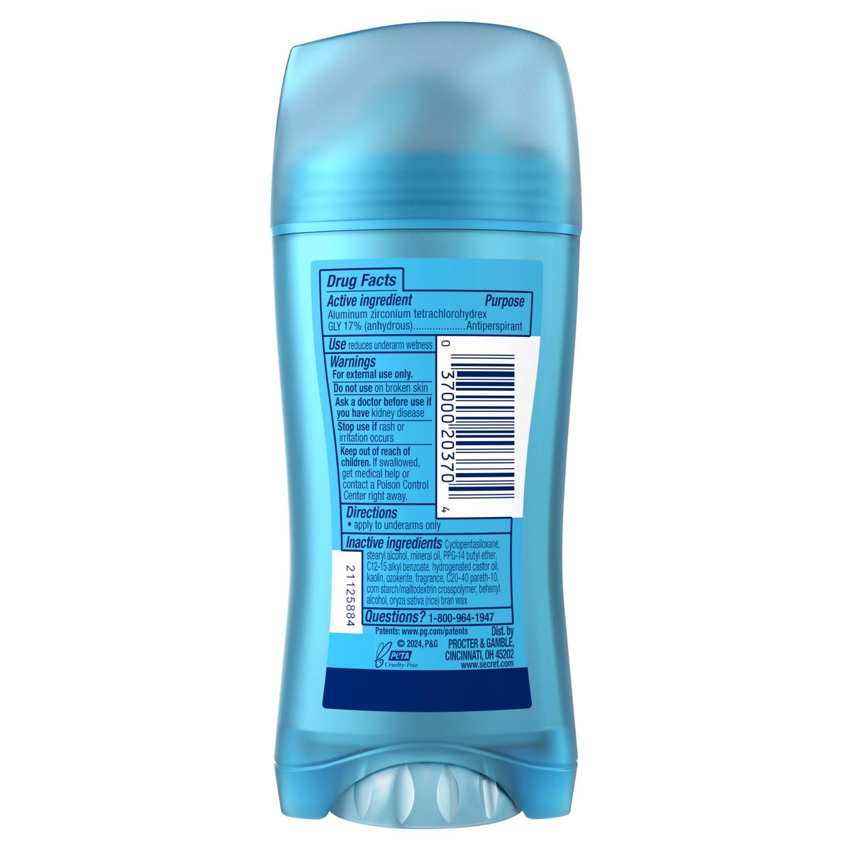 Secret Fresh Antiperspirant Deodorant for Women, 72hr Breathable Sweat & Odor Protection, Instant Freshness & Gentle, PH Balancing Minerals, Invisible Solid, Cocoa Butter Scent, 2.6 oz - görsel 17
