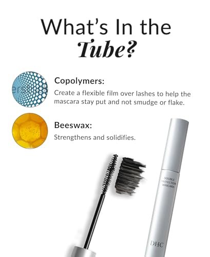DHC Mascara Perfect Pro Double Protection - Water Resistant Lengthening Mascara with Tubing Technology, All-Day Wear, Black
