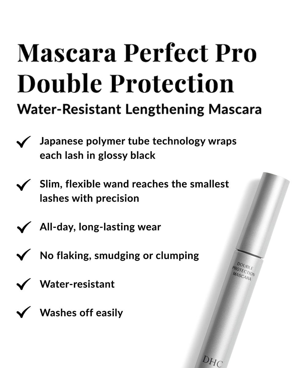 DHC Mascara Perfect Pro Double Protection - Water Resistant Lengthening Mascara with Tubing Technology, All-Day Wear, Black - görsel 4