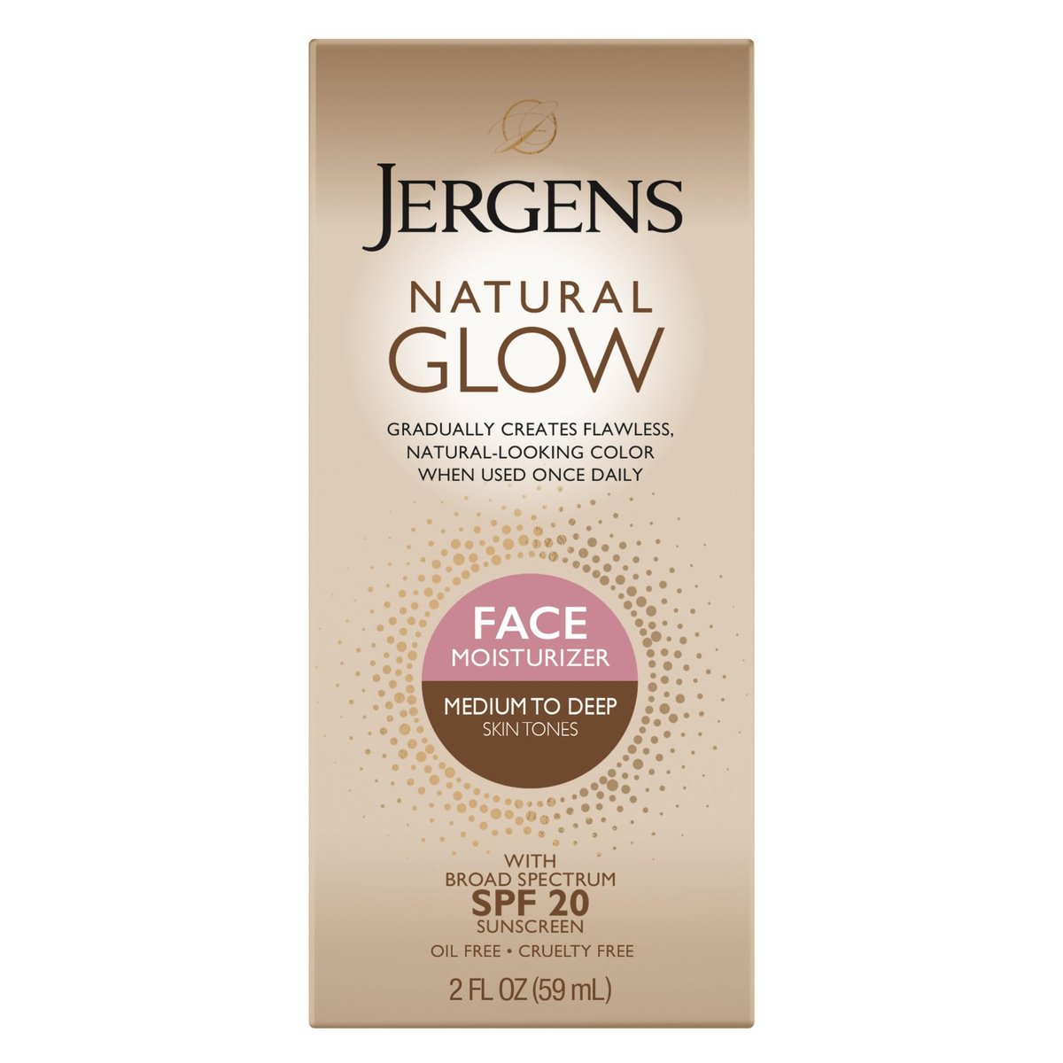 Jergens Natural Glow Self Tanner Face Moisturizer with SPF 20, Medium to Deep Skin Tone, 2 oz Avelisse