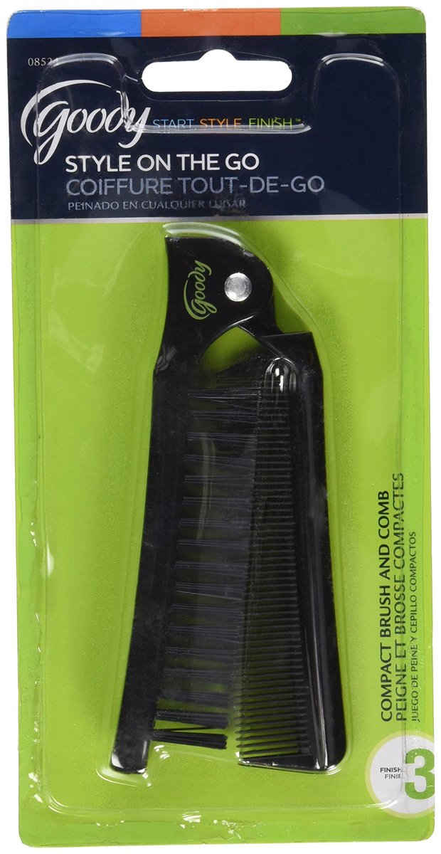 Goody Style On The Go Compact Brush and Comb Combo – Travel Hair Brush Set for Purse, Pocket, or Tote - görsel 2