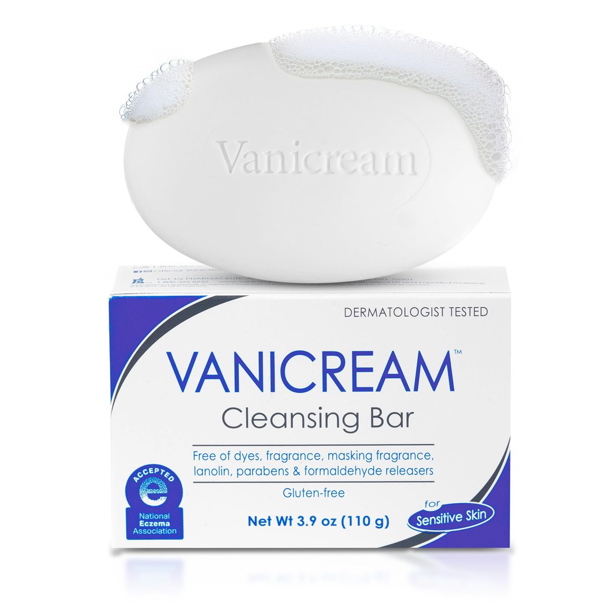 Vanicream Cleansing Bar - Fragrance Free, Gluten & Sulfate Free - For Sensitive Skin - Gently Cleanses and Moisturizes - 3.9 Ounce (Pack of 12) Avelisse