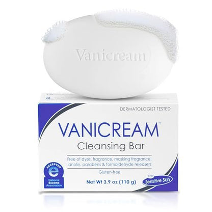 Vanicream Cleansing Bar - Fragrance Free, Gluten & Sulfate Free - For Sensitive Skin - Gently Cleanses and Moisturizes - 3.9 Ounce (Pack of 12) Avelisse