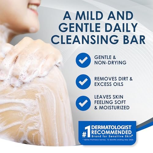 Vanicream Cleansing Bar - Fragrance Free, Gluten & Sulfate Free - For Sensitive Skin - Gently Cleanses and Moisturizes - 3.9 Ounce (Pack of 12) Avelisse