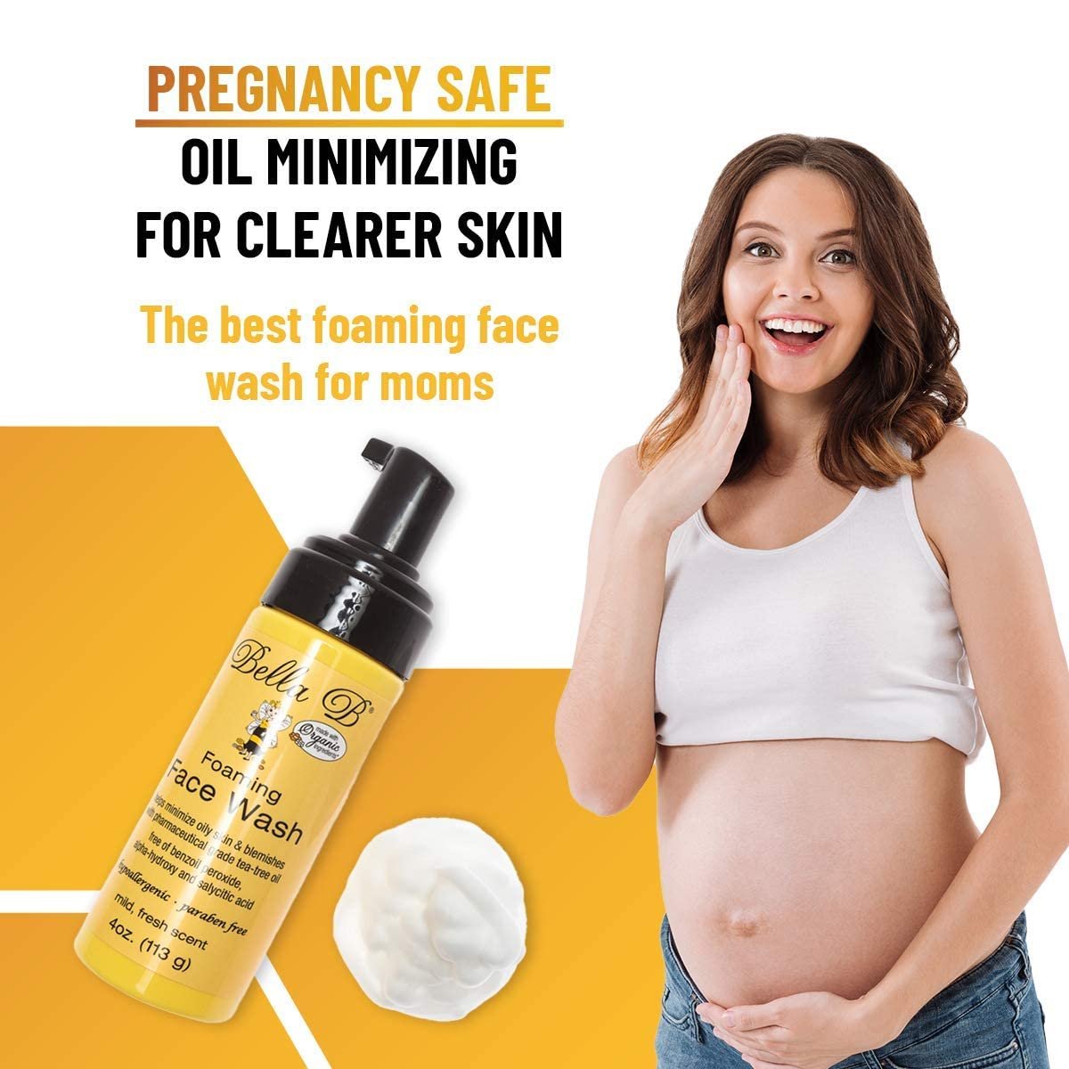 Bella B Foaming Face Wash - Pregnancy Safe Tea Tree Face Wash with Organic Ingredients, 4 oz - görsel 5