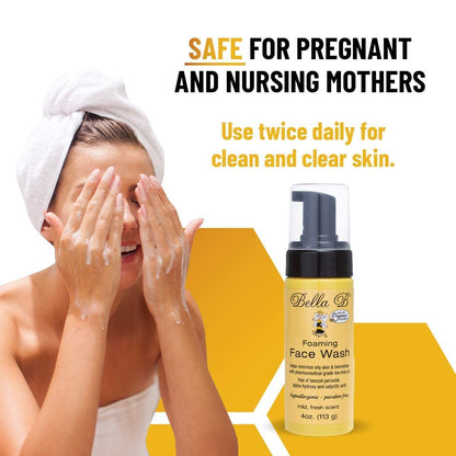 Bella B Foaming Face Wash - Pregnancy Safe Tea Tree Face Wash with Organic Ingredients, 4 oz