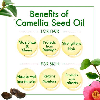 Oshima Tsubaki 100% Pure Camellia Seed Oil - Moisturizing Hair, Face, Skin & Nails - 2.03 fl oz (60ml) Avelisse