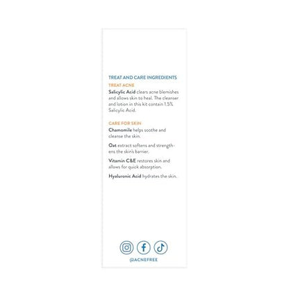 AcneFree 24Hr Acne Clearing System for Sensitive Skin - 3-Step Kit with 1.5% Salicylic Acid, Gentle Alcohol-Free Cleanser, Toner & Lotion, Dermatologist Recommended Avelisse
