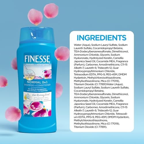 FINESSE Self Adjusting 2 in 1 Texture Enhancing Shampoo and Conditioner, 13 oz - görsel 10