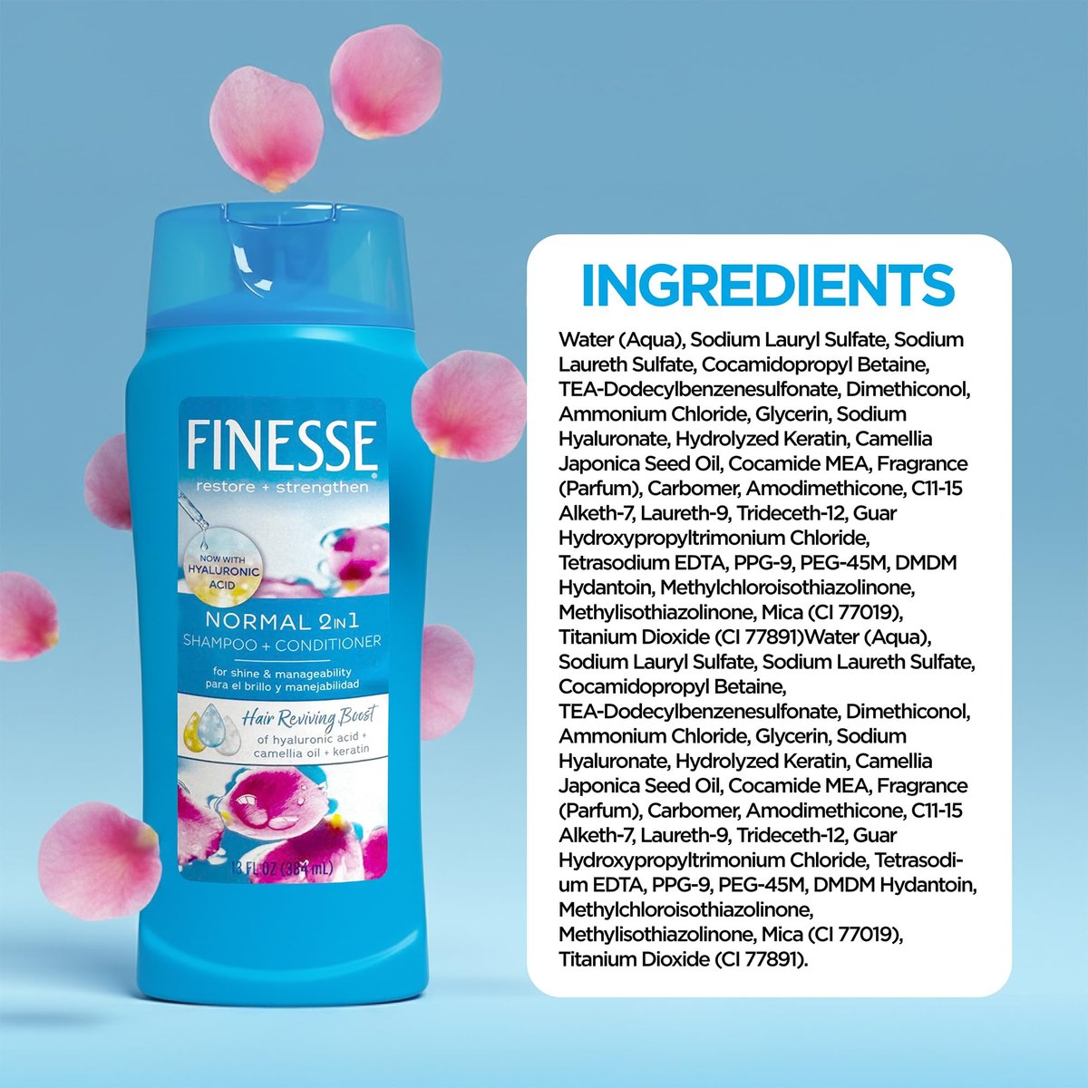 FINESSE Self Adjusting 2 in 1 Texture Enhancing Shampoo and Conditioner, 13 oz - görsel 9