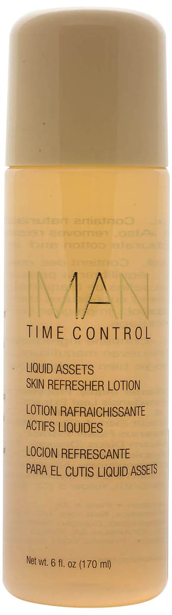 Iman Cosmetics Time Control Liquid Assets Skin Refresher Lotion, 6 oz – Hydrating and Revitalizing Face Lotion