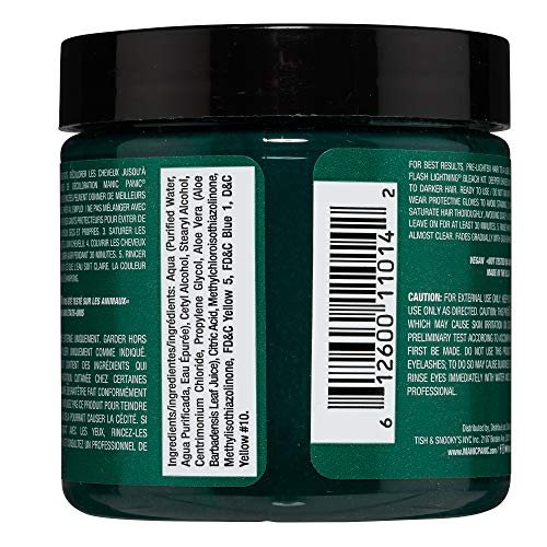 MANIC PANIC Classic Green Envy Semi Permanent Hair Color - Vibrant Emerald Green Dye for Women & Men, Vegan & Cruelty-Free, Lasts 4-6 Weeks (4 oz) Avelisse