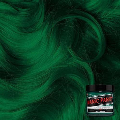 MANIC PANIC Classic Green Envy Semi Permanent Hair Color - Vibrant Emerald Green Dye for Women & Men, Vegan & Cruelty-Free, Lasts 4-6 Weeks (4 oz) Avelisse