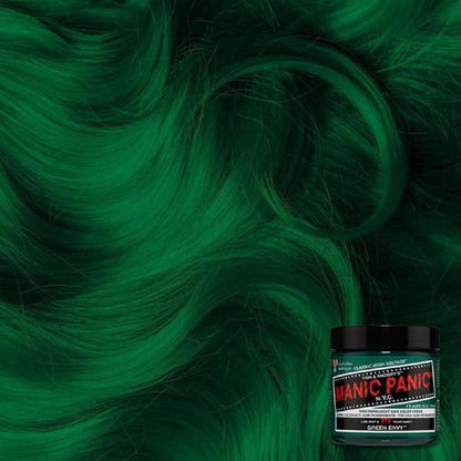 MANIC PANIC Classic Green Envy Semi Permanent Hair Color - Vibrant Emerald Green Dye for Women & Men, Vegan & Cruelty-Free, Lasts 4-6 Weeks (4 oz) Avelisse