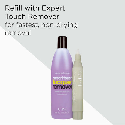 OPI Correct Clean Up Refillable Nail Polish Remover Corrector Pen - Gentle & Non-Drying Formula with Replacement Tip, 0.13 fl oz