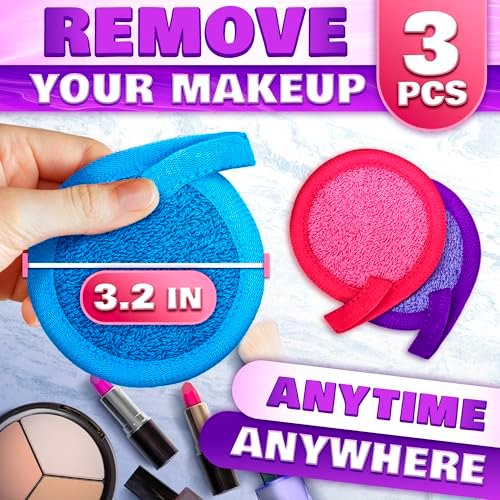 2 in 1 Face Scrub Pads - Washable Microfiber Exfoliating Face Cloth, Reusable Makeup Remover Pads for Eyes, Lips & Neck (3 Pack) - görsel 4