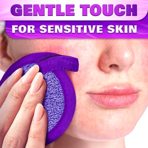 2 in 1 Face Scrub Pads - Washable Microfiber Exfoliating Face Cloth, Reusable Makeup Remover Pads for Eyes, Lips & Neck (3 Pack) - görsel 12