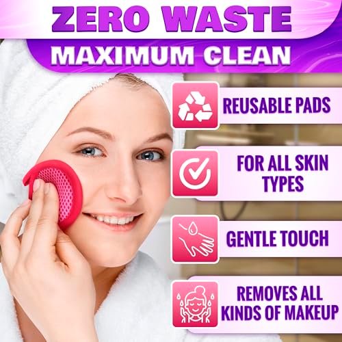2 in 1 Face Scrub Pads - Washable Microfiber Exfoliating Face Cloth, Reusable Makeup Remover Pads for Eyes, Lips & Neck (3 Pack) - görsel 8