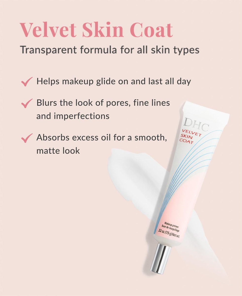 DHC Velvet Skin Coat Mattifying Makeup Primer – Minimizes Pores, Fine Lines & Imperfections for All Skin Types - görsel 3