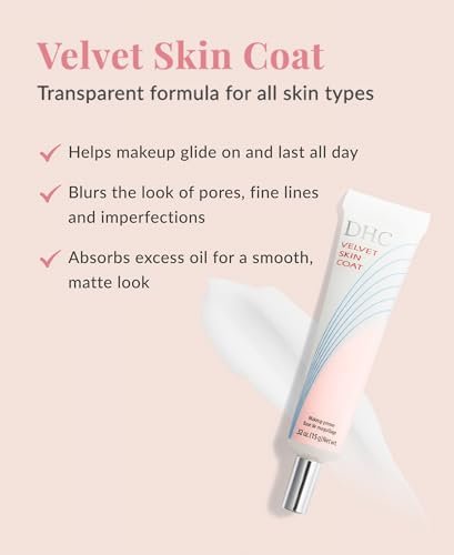 DHC Velvet Skin Coat Mattifying Makeup Primer – Minimizes Pores, Fine Lines & Imperfections for All Skin Types