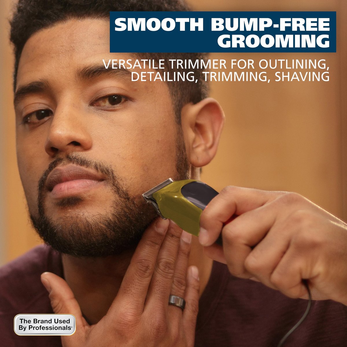 Wahl T-Pro Corded Compact Men's Beard Trimmer with Diamond Finished T Blade - Bump Free Precision Outlining, Detailing & Trimming (Model 9307-300) Avelisse