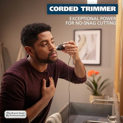 Wahl T-Pro Corded Compact Men's Beard Trimmer with Diamond Finished T Blade - Bump Free Precision Outlining, Detailing & Trimming (Model 9307-300) Avelisse
