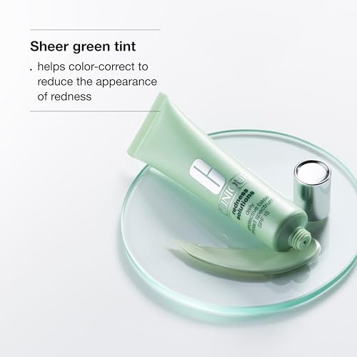 Clinique Redness Solutions Daily Protective Base SPF 15 Oil-Free Tinted Face Primer - Green Color Corrector for Rosacea, 1.35 oz Avelisse