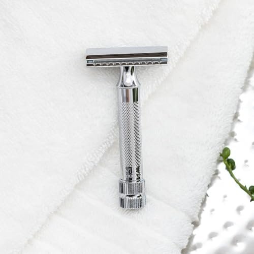 Merkur Mk34c Double Edge Safety Razor – Heavy Duty Short Handle, Bright Chrome, 1 Count Avelisse